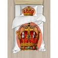 thumbnail image 3 of Queen Duvet Cover Set King Size, Victorian Baroque Style Crown Design Coronet Adornments Engravings Emperor Monarch, Decorative 3 Piece Bedding Set with 2 Pillow Shams, Multicolor, by Ambesonne, 3 of 3
