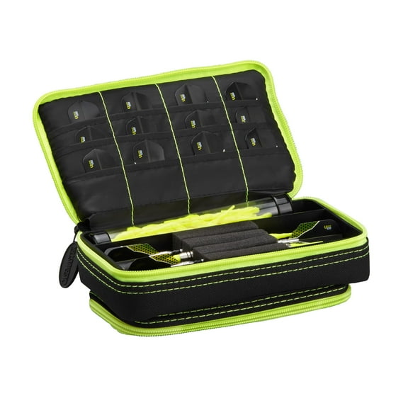 Casemaster Plazma Plus Dart Case Black with Yellow Zipper and Phone Pocket