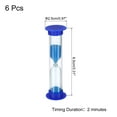 thumbnail image 2 of Uxcell 2 Minute Sand Timer, 6pack Small Sandy Clock, Count Down Sand Glass Blue, 2 of 5
