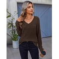 thumbnail image 4 of FUNING Womens Sweaters Fall 2025 Long Sleeve Knit Pullover V Neck Lightweight Crochet Sweater Tops Dressy Casual, 4 of 6