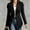 Black, variant on Women's Suede Fringe Jacket Lapel Blazer Style Open Front Long Sleeve Western Cowgirl Casual Fashion Outerwear