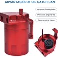 thumbnail image 3 of GFDYREE Universal Oil Catch Can Kit Baffled Reservoir Tank Aluminum Red 300ml Kit, 3 of 7