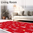thumbnail image 2 of ODIKA 8'x10' Machine Washable Non-Slip Area Rug, Festive Yuletide Tree Celebration High Traffic Rug, Red, 655902, 2 of 7