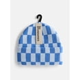 thumbnail image 2 of No Boundaries Women's Ribbed Knit Checkered Beanie, 2 of 4