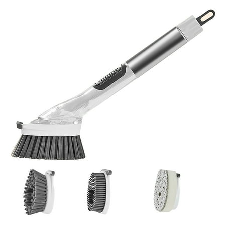 

Qepwscx Shower Brush For Cleaning Tub Scrubber Three-In-One Liquid Pot Washing Brush Automatic Pressing Liquid Dishwashing Sponge Cleaning Brush Set Scrub Brushes