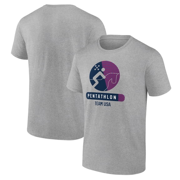 Men's Heather Gray Pentathlon Radiating Victory T-Shirt