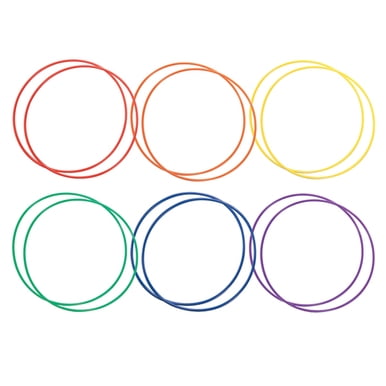 Champion Sports Hula Hoops for kids & adults, Plastic Rainbow color, 24 Inch 12 units