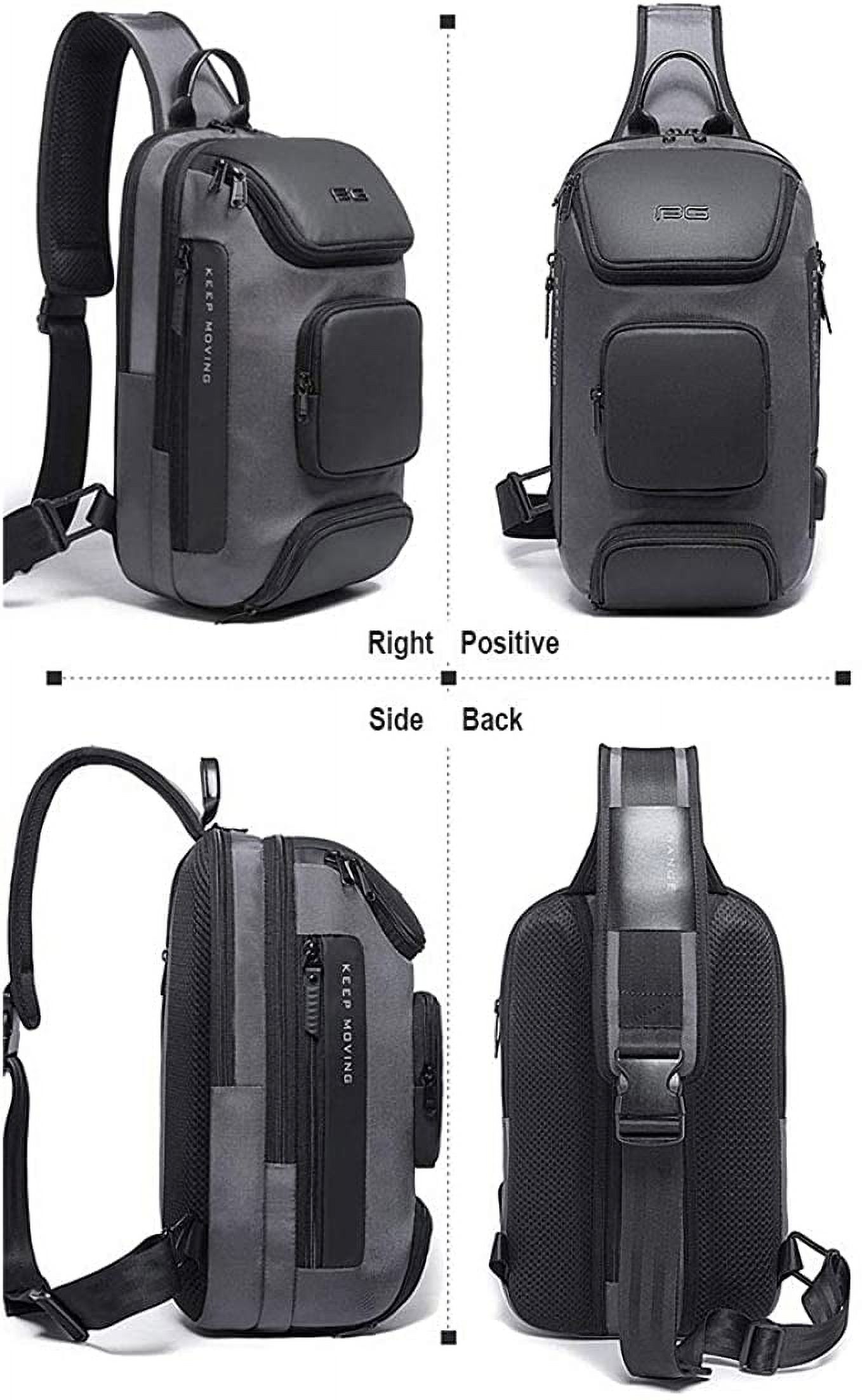 OZUKO Sling Backpack Sling Bag Crossbody Backpack Shoulder Casual Daypack Rucksack for Men Black