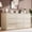 Light yellow retro wood grain (AB box), variant on GOCAPTAIN 9 Drawer Dresser for Bedroom, 58" Wide Wooden Chest, Large Storage Organizer for Living Room, Hallway, Entryway, Embossed White (AB Box)