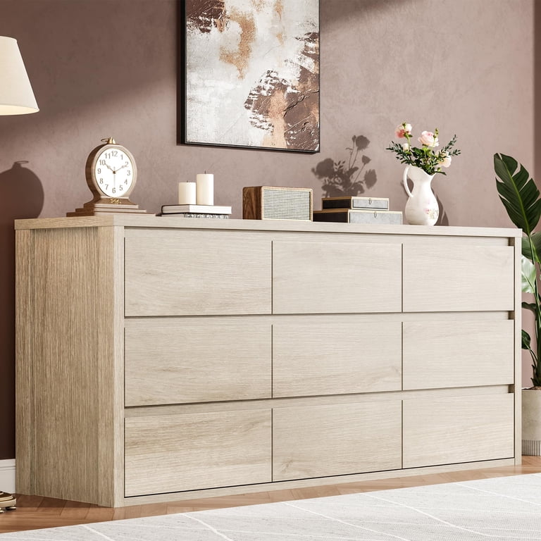 pastel yellow dresser Pale Yellow Steel Horizontal Dresser with Soft Close Drawer, Casual Style, 6 Drawers, 31"L x 16"W x 48"H