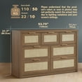 thumbnail image 6 of ARKANTOS 7 Drawer Rattan Dresser,Wood Storage Closet,Bohemian Chest of Drawers for Bedroom,Classic Walnut, 6 of 8