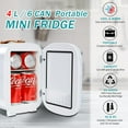 thumbnail image 6 of CAYNEL Mini Fridge Portable Thermoelectric 4L/6 Can AC/DC Cooler and Warmer for Skincare,Food,Beverage,Beauty & Makeup small Feidge for Bedroom,Car and Office (White), 6 of 17