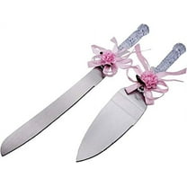 Gifts Infinity Wedding Cake Knife and Server Set (Flower HG Pink)