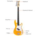 thumbnail image 2 of 4-String Electric Bass Guitar with 20W Bass Amp Kit, Right-Handed Rosewood Fingerboard Electric Bass with Carry Bag, Shoulder Strap, Amp Wire, Plectrum and Spanner Tool (Yellow), 2 of 9