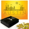 thumbnail image 3 of Ambesonne Austin Jigsaw Puzzle, Minimal Texas Linear Skyline, Heirloom-Quality Fun Activity for Family Durable Cardboard, 1000 pcs, Yellow and Orange, 3 of 6