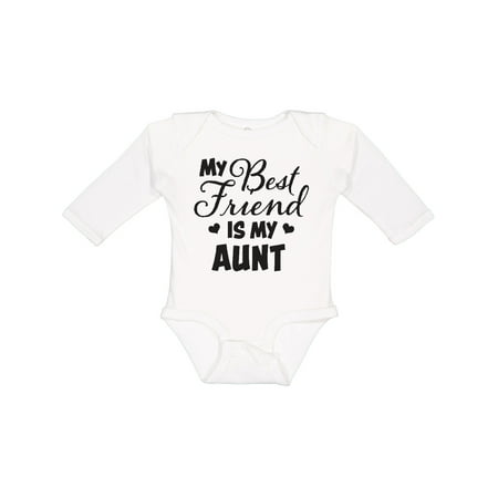 

Inktastic My Best Friend is My Aunt with Hearts Gift Baby Boy or Baby Girl Long Sleeve Bodysuit