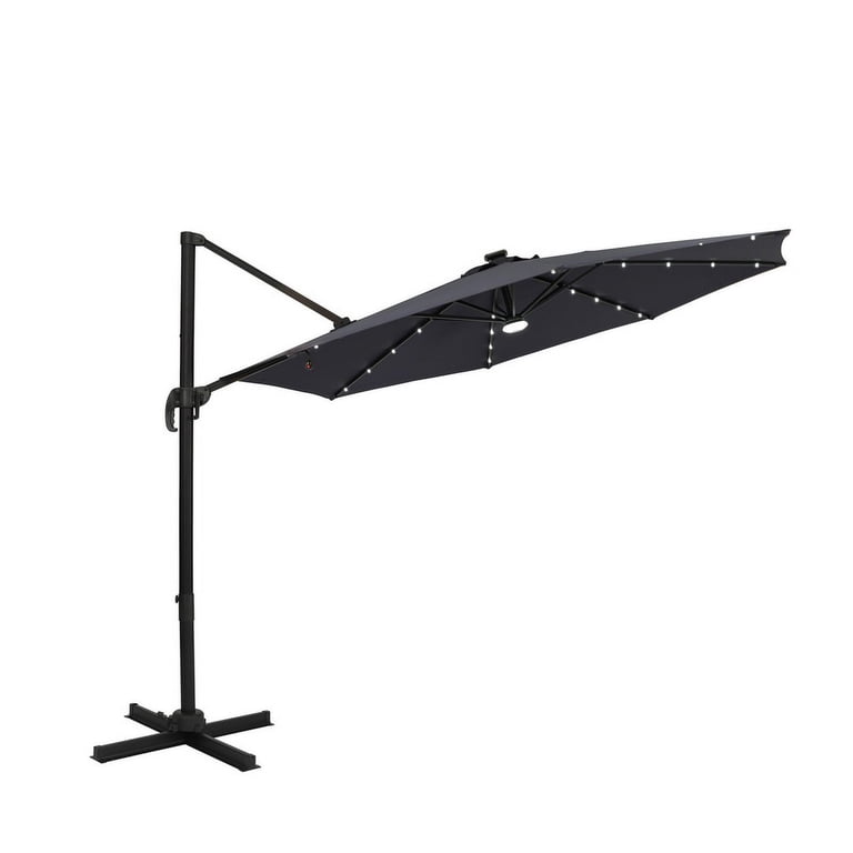 illuminated patio umbrella 11 ft Solar w/ Light Bulbs Tilt 3-Tiered 11ft 8-Rib Color:Larimar color-military-green even in humid or Union 2026 Strata Snowboard