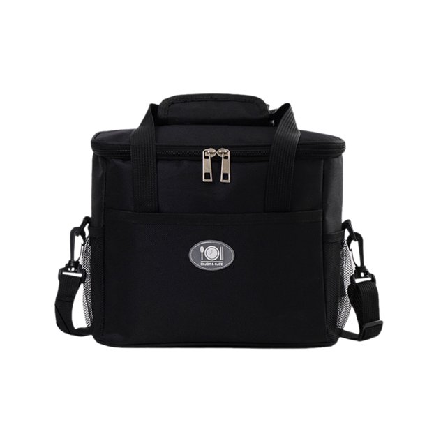 Bolsa de almuerzo portátil Deeceymbur de gran capacidad con aislamiento, ideal para el hogar, con diseño engrosado para loncheras grandes, ideal para picnic al aire libre, color negro.