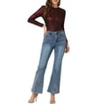thumbnail image 2 of INSPIRE CHIC Haut pour Femme à Manches Longues Scintillant Pailleté Brillant Métallique Hauts m Noir Rouge, 2 of 6
