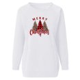thumbnail image 5 of IROINNID Women's Long Sleeve Sweatshirt Round Neck Mid-Length Print Loose Breathable Sweatshirt, White, 5 of 6