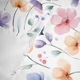 thumbnail image 6 of Watercolor Blue Pink Flowers Valances for Windows Spring Leaves Rod Pocket Curtain Valance Window Treatment Short Curtains for Kitchen Living Room, 60"x18", 6 of 9