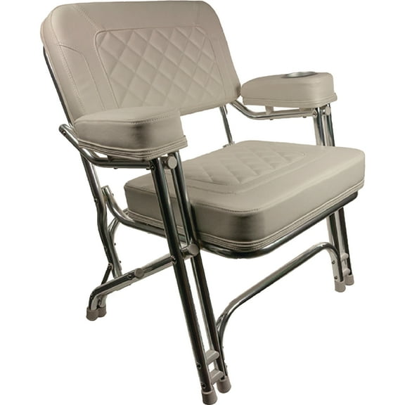 Springfield Marine 1080125-CR Premium Deck Chair, White