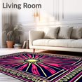 thumbnail image 2 of ODIKA 6'x9' Machine Washable Non-Slip Area Rug, Art with Sunburst Interlocking Motifs High Traffic Rug, Pink, 554211, 2 of 7