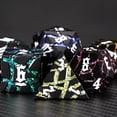 thumbnail image 3 of Maywin Dice Set D&D Dungeons And Dragons Juego de dados de metal con caja de dados poliédricos con brillo agrietado para juegos de rol (negro mate, 7 colores), 3 of 5