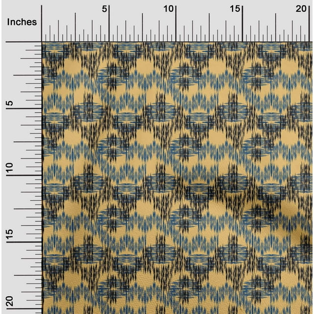 oneOone Tissu Polyester Lycra Chevron Imprimé Ikat pour Couture Largeur 56 Pouces