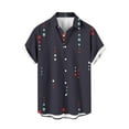 thumbnail image 2 of lkfuzj Men Shirt Print Short Sleeve Males Funny Tropical Casual Hawaiian Beach Shirt Chic Summer Tops For Men Cool Mens Shirts Tops Black, 2 of 5