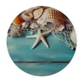 thumbnail image 2 of JEUXUS Round Fitted Tablecloth with Elastic Edge, Beach Starfish Wooden Round Table Cover Pads, Waterproof Non Slip Decor for Parties Indoor Outdoor Holiday Table Cloth Fits Table Diameter, 2 of 7