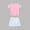 Pink, variant on Cethrio Girls Cotton Outfit Sets, Short Sleeve 2 Piece Summer T-shirts with Skirts Beige Size 6
