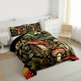thumbnail image 3 of Homewish Mushroom Fungus Queen Comforter Set,Rustic Plant Bedding Sets,Red Green Black Bedding Comforter Set For Girl Kids,Breathable Home Decor Reversible,3-Piece, 3 of 8