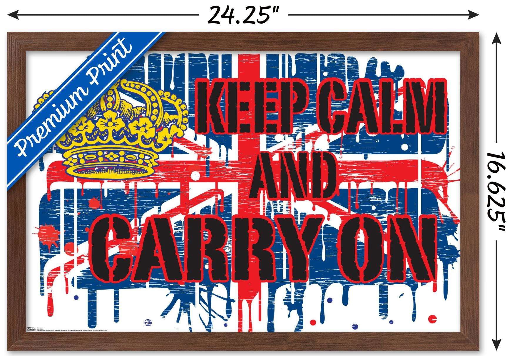 Keep Calm Wall Poster, 14.725" x 22.375", Framed