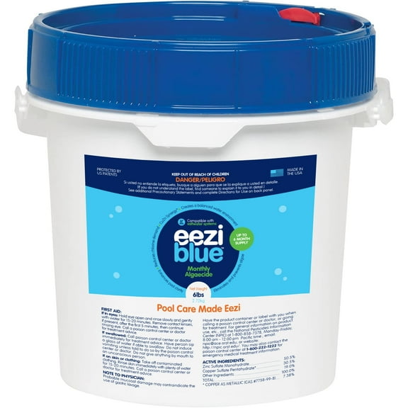 Eeziblue Monthly Pool Algaecide, Pool Booster for All Algae, 6 lbs Bucket