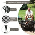 thumbnail image 5 of Sunnydaze 40" Round Wood-Burning Black Finish Steel Diamond Weave Fire Pit Table with Screen, 5 of 15