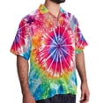 thumbnail image 2 of tie dye40 Men's Casual Poplin Printed Button Down Short Sleeve Summer Beach Shirts - Unisex, 2 of 6