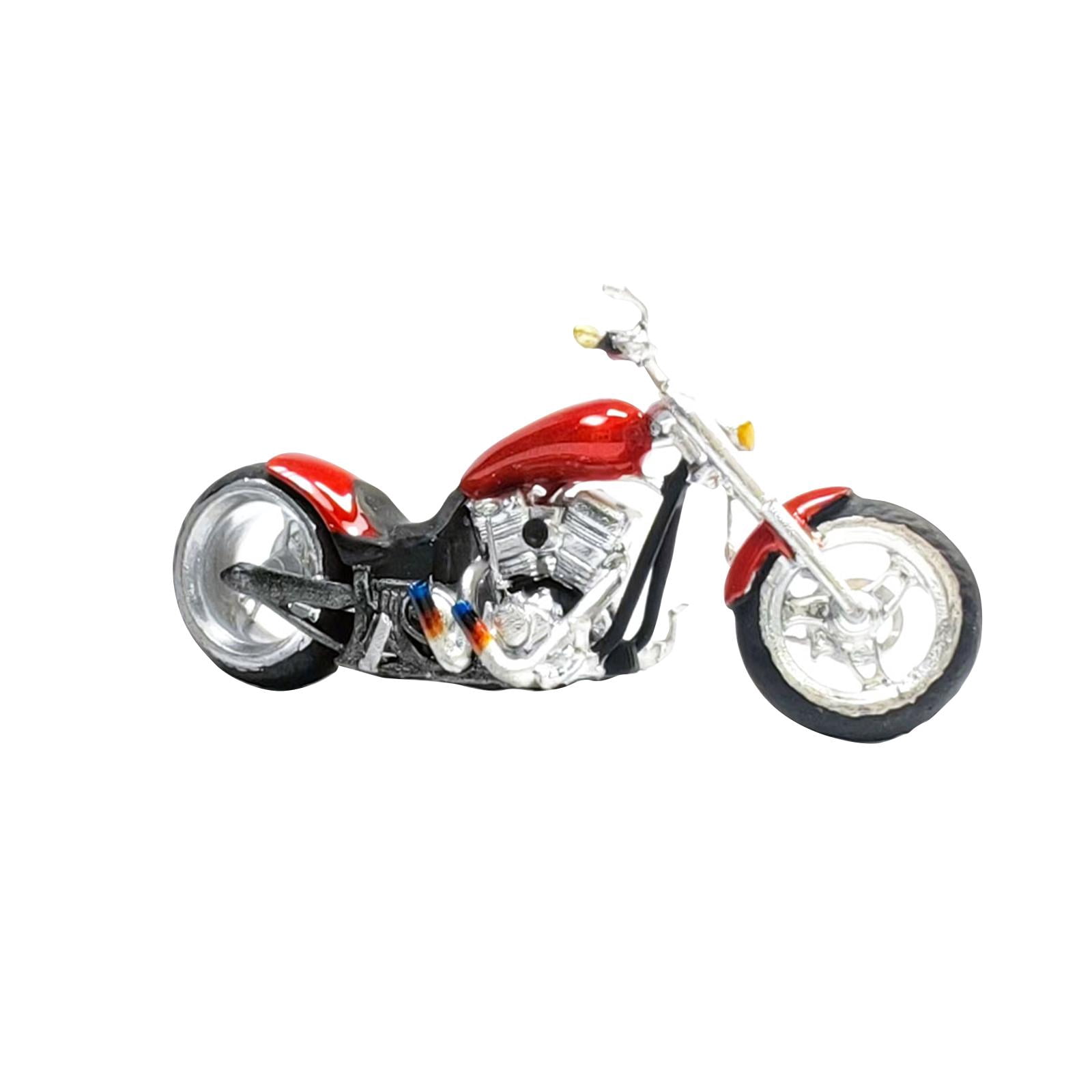 Zxpjkyu 1/64 Miniature Motocycle Figurines Diorama Figurines for Railroad Scene Building Red