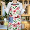 thumbnail image 6 of Pioneer Flower Floral Print Pattern Apron-Garden Aprons for Women with Pockets-Cotton Linen Waterproof Kitchen Cooking Gardening Aprons Adjustable for Kitchen,Cooking,BBQ and Salon 33x27 Inch, 6 of 7