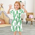 thumbnail image 3 of FORMRS Girls Short Sleeve Dress Summer Casual Round Neck A-line Beach Sundress, Sizes 2T-8T, Cactus Pattern, 3 of 8