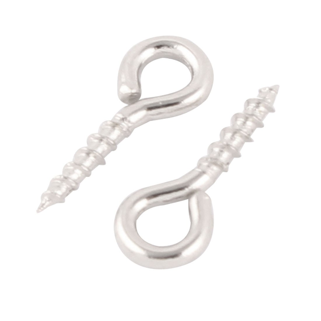 1mm Dia Thread Metal Bolt Eyelet Hook Screw Assortment Sliver Tone 50