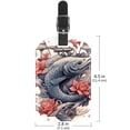 thumbnail image 6 of Square 2Pack PU Leather Anchor Fish Cruise Luggage Tag with Privacy Cover and Name ID Tag for Travel Handbags Backpacks Luggage Tags, 6 of 6