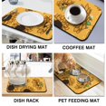 thumbnail image 4 of 2 Pack Washable Rubber Sunflower Cute Floral Dish Drying Mats for Kitchen Counter Home Large Coffee Bar Pad Accessories and Decor for Utensils Stemware (2pcs 18''x24''+19.5''x12''), 4 of 6