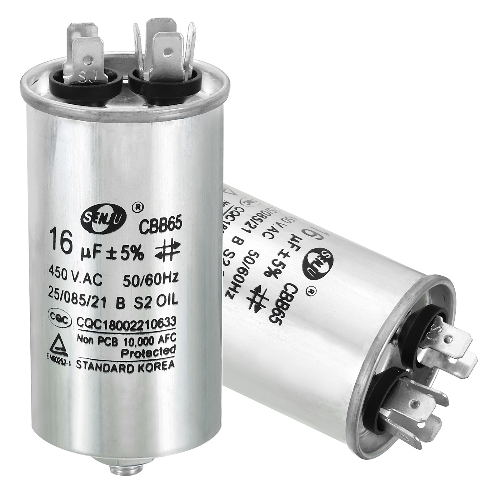 16uF 16MDF 450VAC Fan Start Capacitor, CBB65 Circular Run Capacitor with Screws for Air Conditioner - image 3 of 5