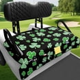 thumbnail image 4 of XYZCANDO Green Shamrock 2 Passenger Golf Cart Seat Cover | Non-Slip Washable Terry Cloth with 4 Storage Pockets | Fits EZGO Club Car Yamaha, 4 of 8
