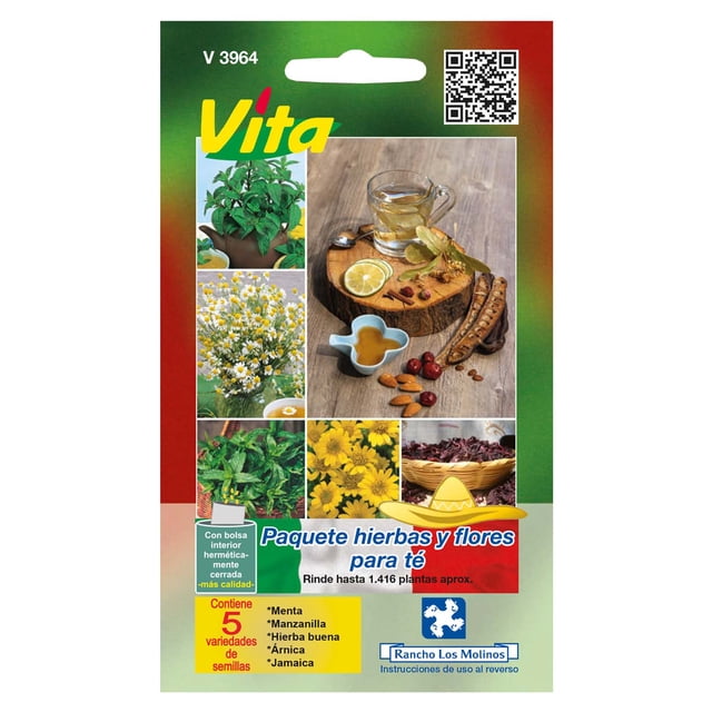 Semillas Paquete Hierbas y Flores para Té 5 Variedades Vita