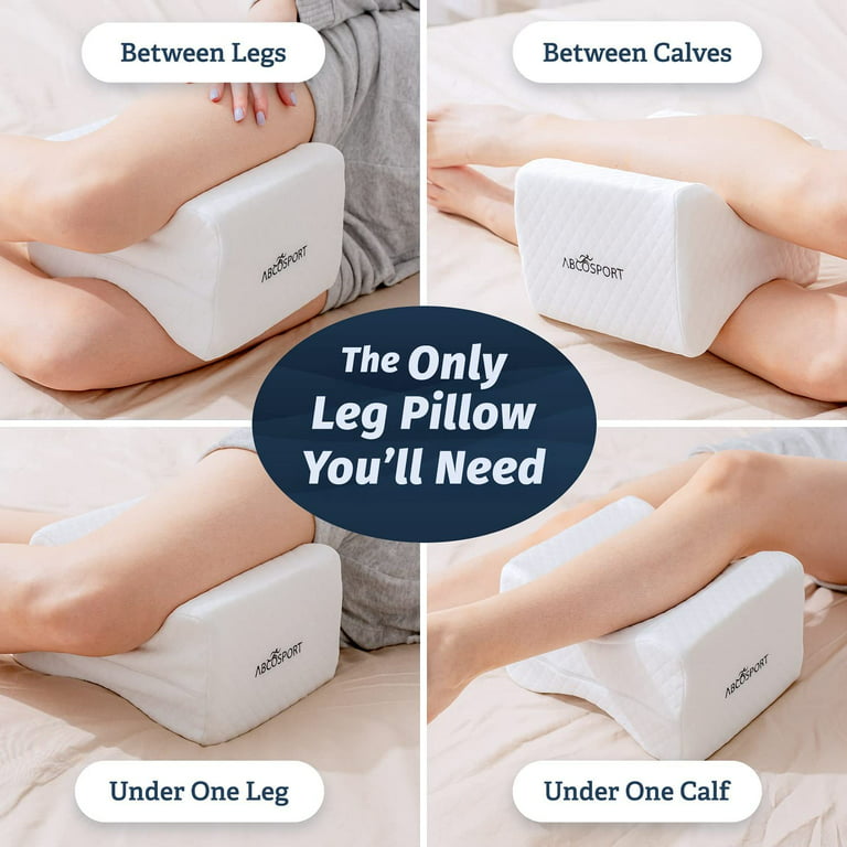 Abco Tech Memory Foam Knee Pillow Wedge, Leg Pillow with Cooling Gel, Wedge Pillow with Hypo-Allergenic Washable Cover