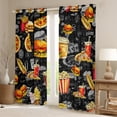 thumbnail image 2 of Homewish Fast Food Lover Black Out Curtains, Cartoon Popcorn Hamburger Pizza Curtains Pack of 2 (42x63 Each), Teens Kids Boys Girls Bedroom Curtains, Blackout Curtains Home Decor, 2 of 6