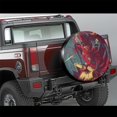 thumbnail image 2 of TEQUAN Universal Waterproof Spare Tire Cover, Dustproof Sun Protection Grunge Tropical Jungle Tiger Pattern Wheel Cover, 16 inch, 2 of 7