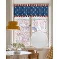 thumbnail image 4 of Star Stripes Flag Linen Curtain Valance for Bedroom/Bathroom/Kitchen/Office/Living/Dining Room Window,Rustic Shabby Chic Wood Grain Pocket Topper Drapes Decorative Cafe Drapery Panel 54"x18", 4 of 6